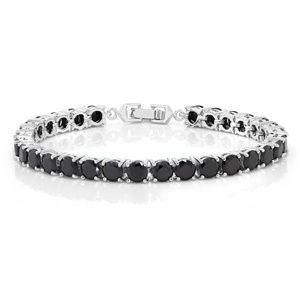 Sparkling 7 Inch Black Cubic Zirconia Bracelet